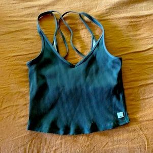 Vuori Rib Crop Tank with Shelf Bra